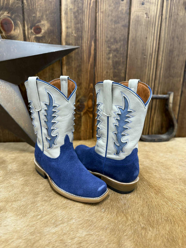 Kid's Macie Bean Blue Suede Boot-Kids Boots-Macie Bean-Lucky J Boots & More, Women's, Men's, & Kids Western Store Located in Carthage, MO