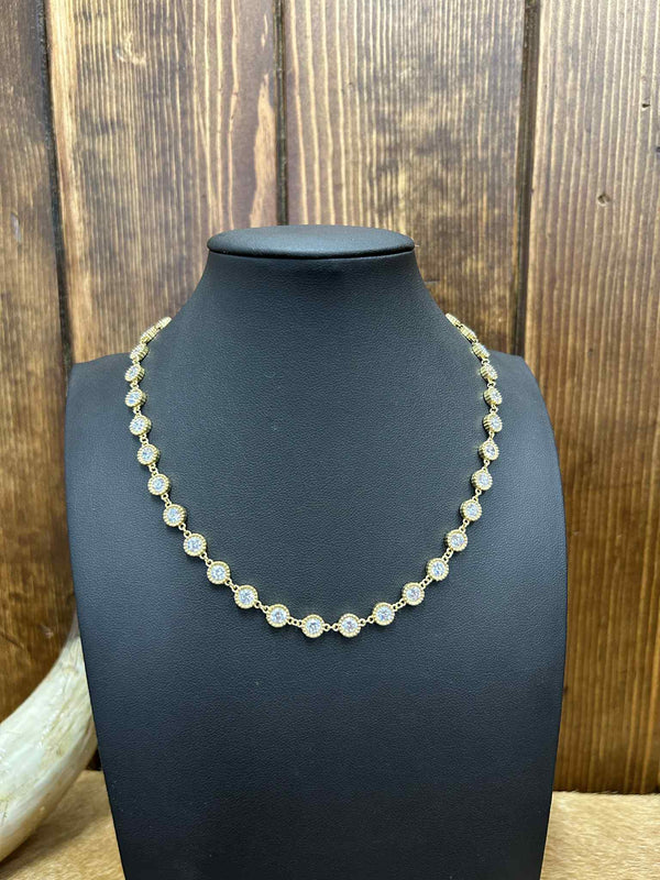 Gold Daimond Necklace-Necklaces-LJ Fashion Jewelry-Lucky J Boots & More, Women's, Men's, & Kids Western Store Located in Carthage, MO