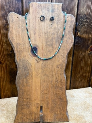 Turquoise necklace, Navajo pearls, southwestern jewelry, dainty turquoise necklace, adjustable silver necklace, boho layering jewelry, Della necklace