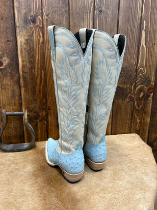 Lane Boots Sandaga Boots in Powder Blue Ostrich-Women's Boots-Lane Boots-Lucky J Boots & More, Women's, Men's, & Kids Western Store Located in Carthage, MO