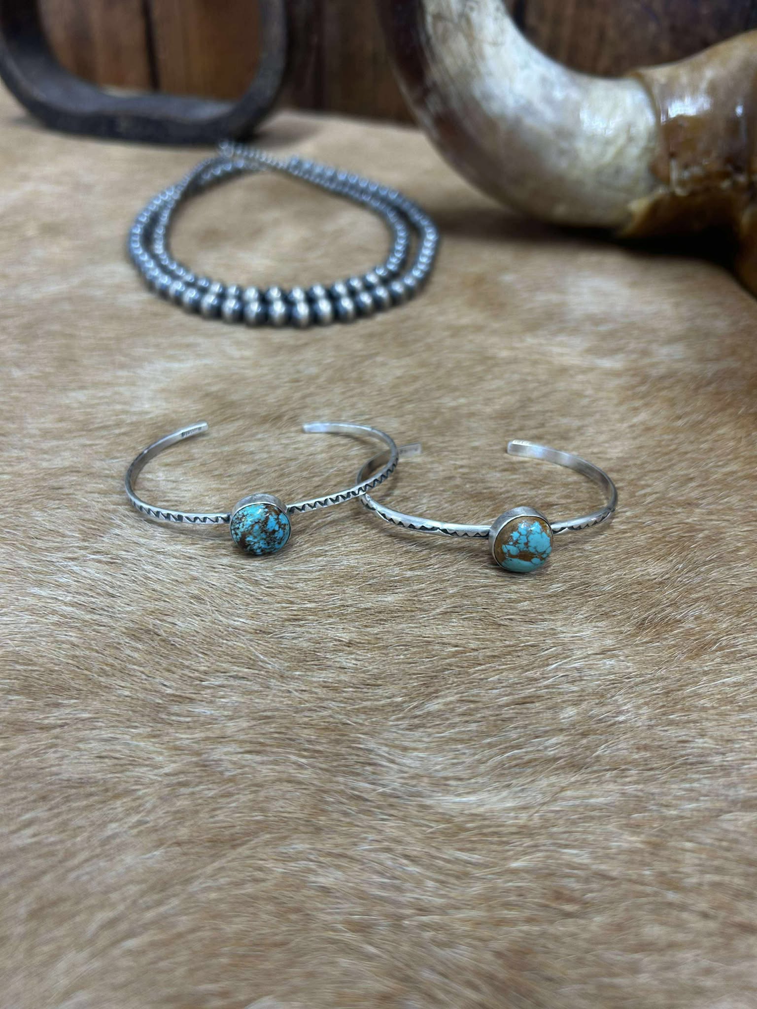 Rose Cuff-Bracelets-LJ Turquoise-Lucky J Boots & More, Women's, Men's, & Kids Western Store Located in Carthage, MO