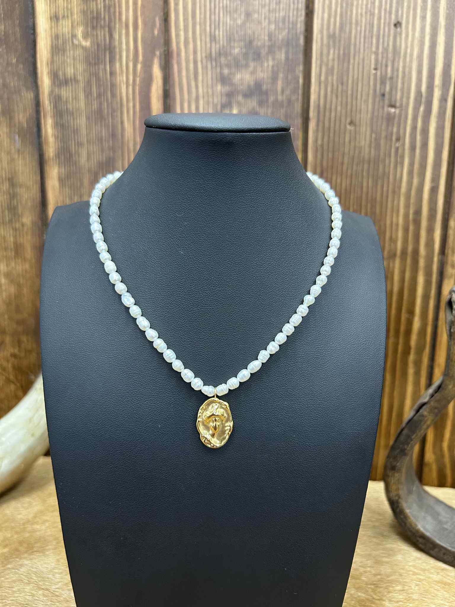 Gold Pearl Necklace-Necklaces-LJ Fashion Jewelry-Lucky J Boots & More, Women's, Men's, & Kids Western Store Located in Carthage, MO