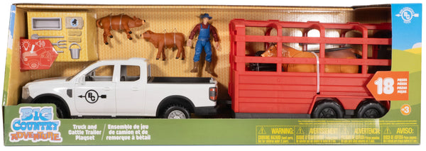 18-Piece Truck & Cattle Trailer Playset-Toys-Big Country Toys-Lucky J Boots & More, Women's, Men's, & Kids Western Store Located in Carthage, MO