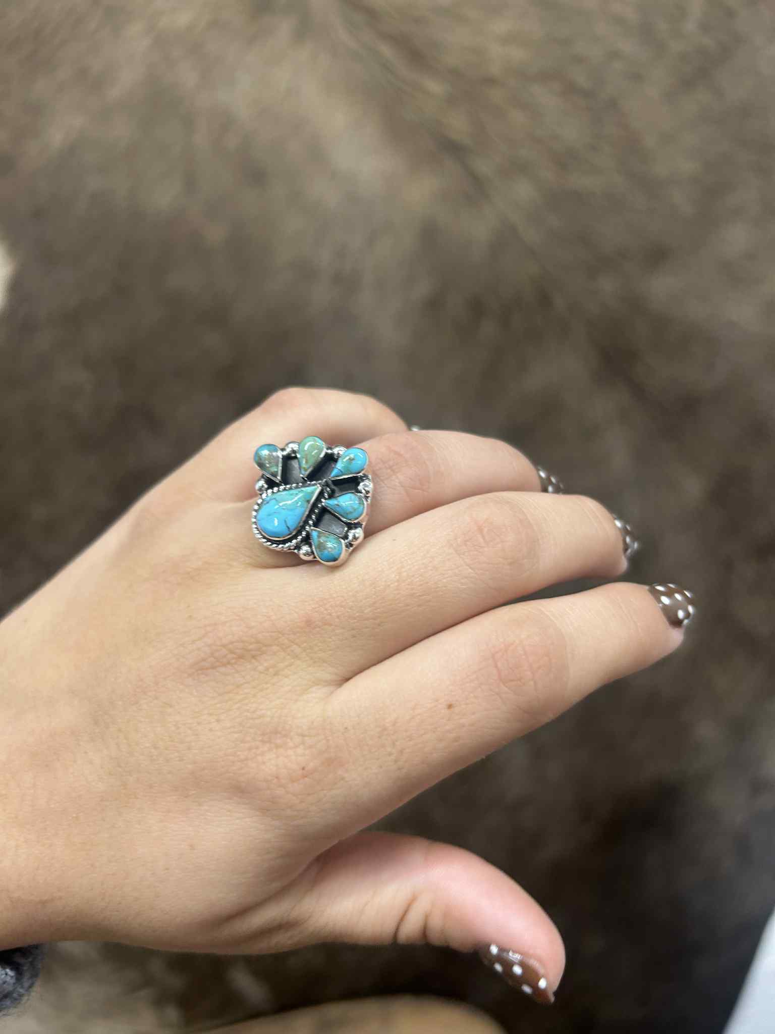 Piper Ring-Rings-LJ Turquoise-Lucky J Boots & More, Women's, Men's, & Kids Western Store Located in Carthage, MO
