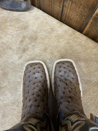Men's R. Watson Kango Tobacco Full Quill Ostrich Boot-Men's Boots-R. Watson-Lucky J Boots & More, Women's, Men's, & Kids Western Store Located in Carthage, MO