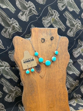Rena Shelly Jewelry, Sterling Silver Turquoise Set, Authentic Turquoise Necklace, Dahlia Jewelry Set, Southwestern Artisan Jewelry, Turquoise Drop Earrings, Handstamped Silver Jewelry.