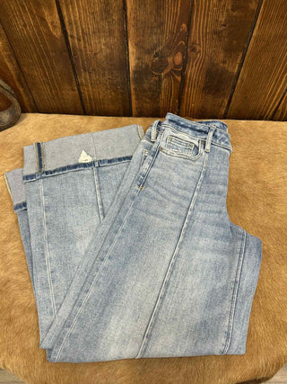 Hidden Nicki Mid Rise Extra Wide Leg Jean-Women's Denim-HIDDEN-Lucky J Boots & More, Women's, Men's, & Kids Western Store Located in Carthage, MO