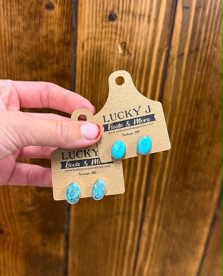 Kingman Turquoise, Sterling Silver Studs, B. Begay Jewelry, J. Frank Jewelry, Navajo Turquoise Earrings, Artisan Silver Jewelry, Luxury Turquoise Studs, Native American Handcrafted
