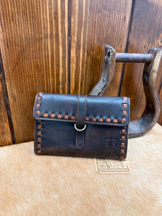 STS Ranchwear, Bandera Tillie Wallet, Chocolate Leather Wallet, Western Women's Wallet, Genuine Leather Clutch, Rustic Leather Accessories, Cowgirl Style Wallet.