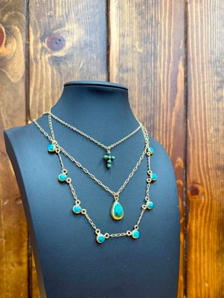 Turquoise & Brass Necklaces