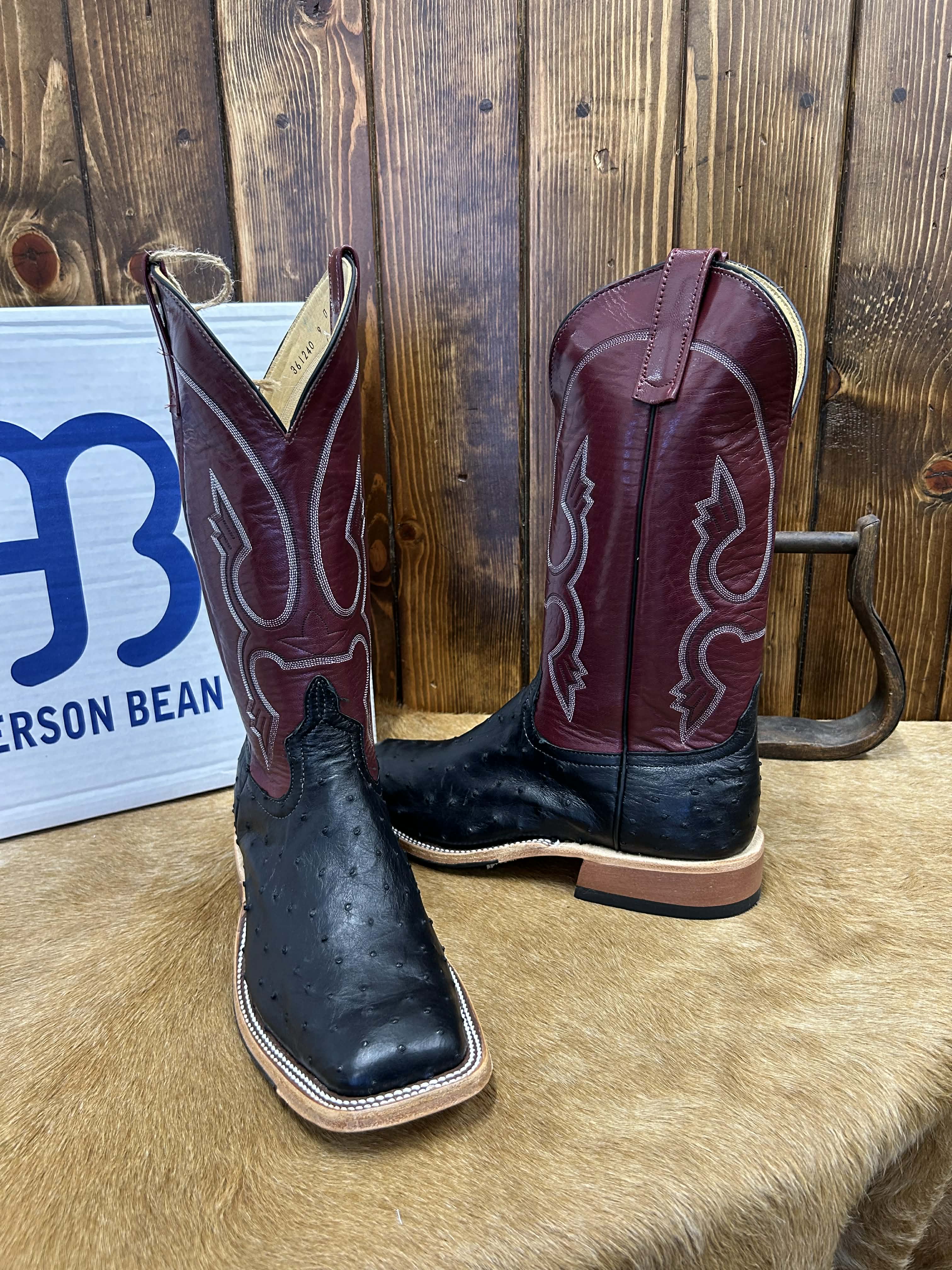 Men's Anderson Bean Black Full Quill Ostrich Boot-Men's Boots-Anderson Bean-Lucky J Boots & More, Women's, Men's, & Kids Western Store Located in Carthage, MO