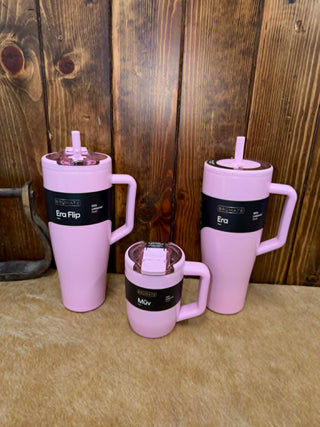 BruMate, Petal Pink, Era Tumbler, Insulated Drinkware, Leakproof Straw Cup, Shimmer Collection, Pink Water Bottle, BruMate Era, Gift for Her, Stainless Steel Tumbler.