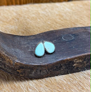 variscite earrings, sterling silver studs, teardrop earrings, boho jewelry, artisanal earrings, mint green gemstone, Hada Collection jewelry, handmade silver studs