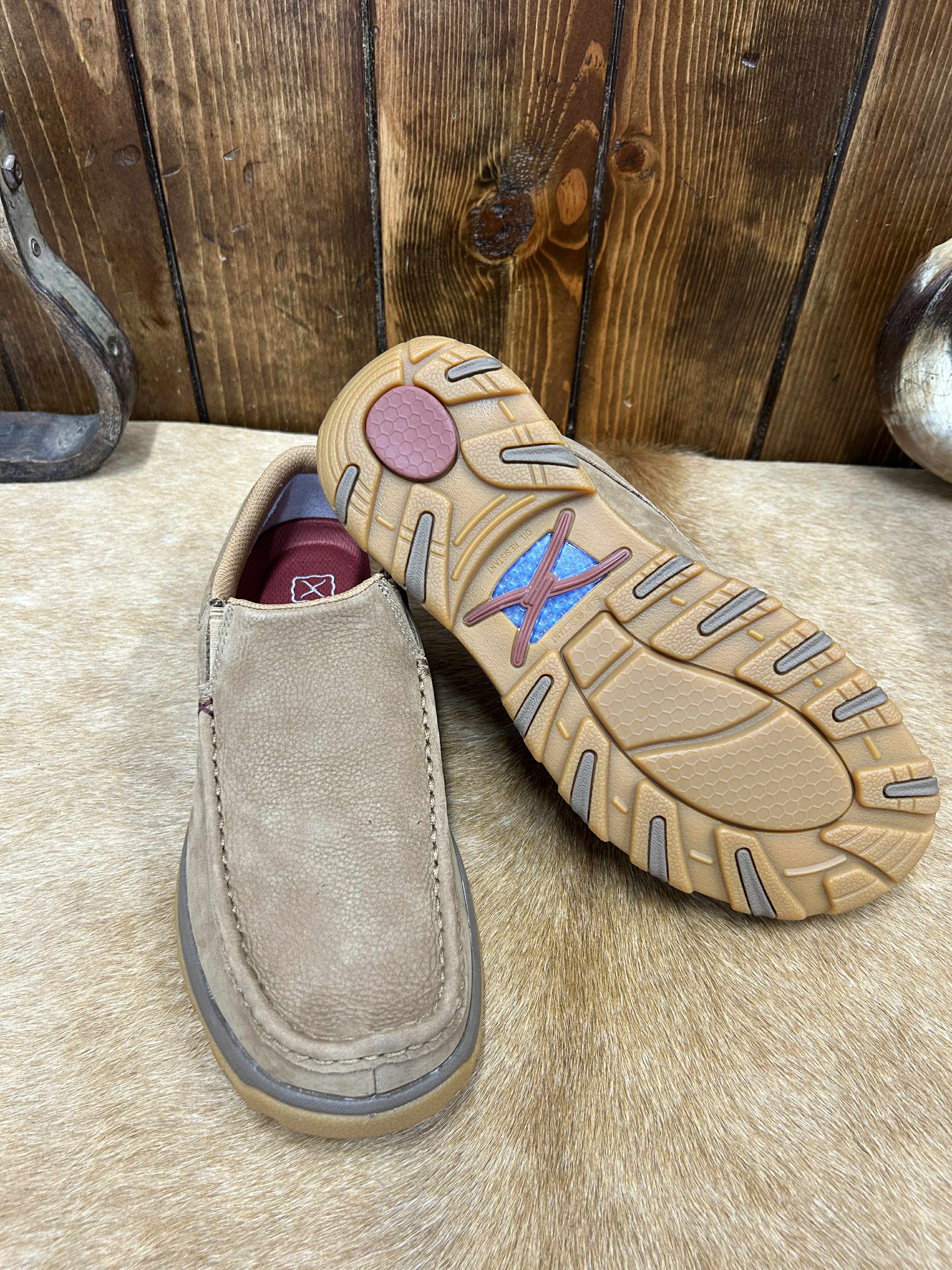 Men's Twisted X Camel Driving Moc Shoes MXC0022-Men's Casual Shoes-Twisted X Boots-Lucky J Boots & More, Women's, Men's, & Kids Western Store Located in Carthage, MO