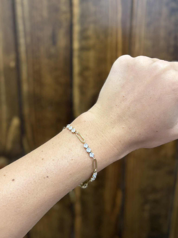 Gold Dainty Diamond Bracelet-Bracelets-LJ Fashion Jewelry-Lucky J Boots & More, Women's, Men's, & Kids Western Store Located in Carthage, MO