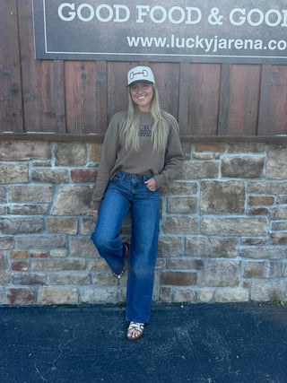 Women's Levi's Super Low Loose in Medium Wash Jean-Women's Denim-Levi's-Lucky J Boots & More, Women's, Men's, & Kids Western Store Located in Carthage, MO