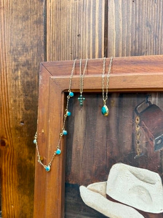 Turquoise & Brass Necklaces
