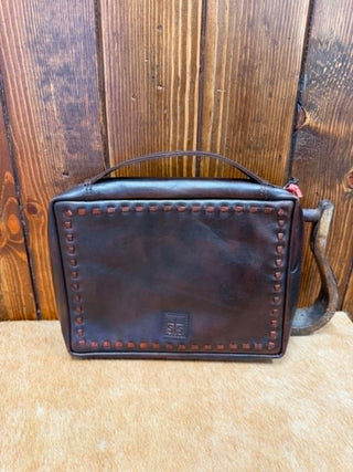 STS Ranchwear, chocolate leather bible cover, western bible case, Bandera bible cover, luxury leather book protector, Christian gifts, handcrafted bible sleeve.