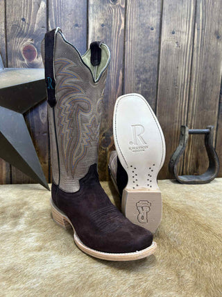 Women's R. Watson Chocolate Deer Roughout Boot-Women's Boots-R. Watson-Lucky J Boots & More, Women's, Men's, & Kids Western Store Located in Carthage, MO