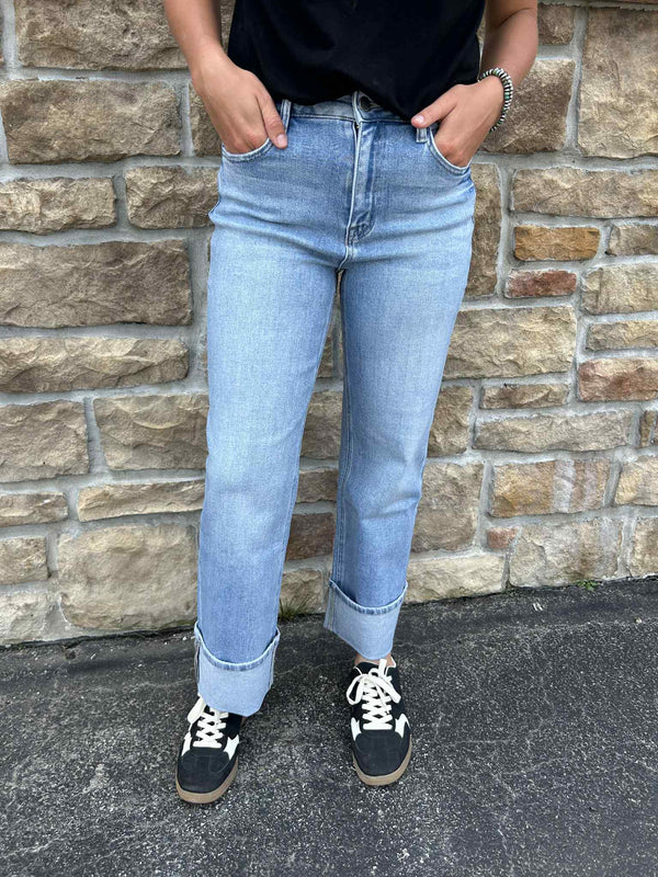 Women's Flying Monkey Elan High Rise Slim Wide Leg Jean-Women's Denim-Flying Monkey-Lucky J Boots & More, Women's, Men's, & Kids Western Store Located in Carthage, MO
