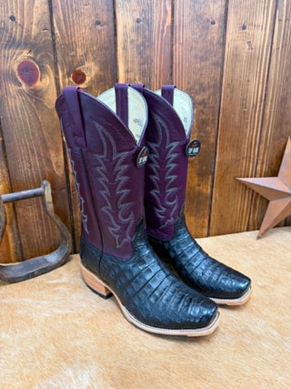 Men's Horse Power Black Caiman Belly Boot