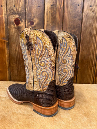 Men's Relentless Ariat Denton Chocolate Caiman Belly Boot