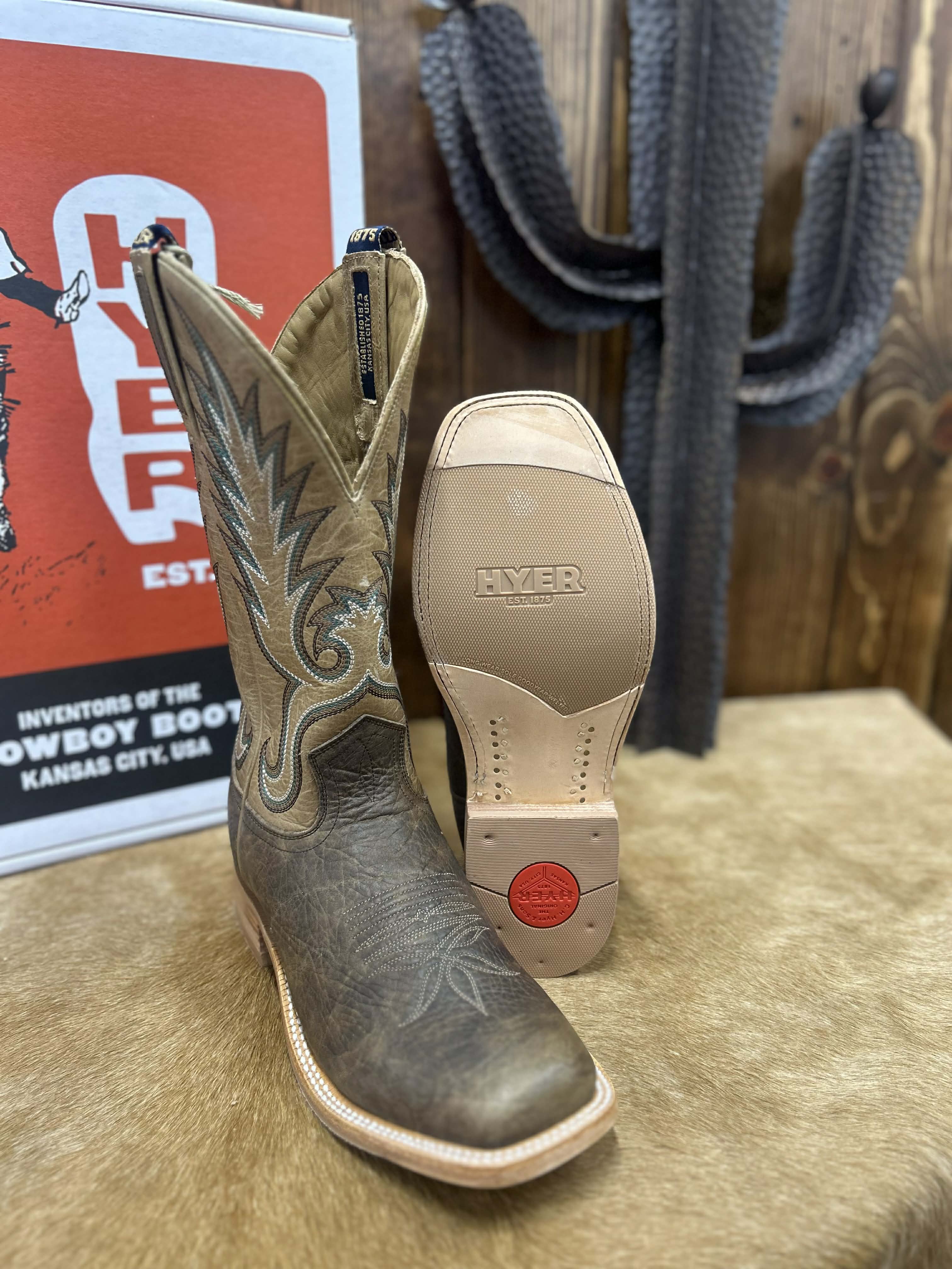 Men's Hyer Kincaid Tobacco Shrunken Shoulder Boot-Men's Boots-HYER Boots-Lucky J Boots & More, Women's, Men's, & Kids Western Store Located in Carthage, MO