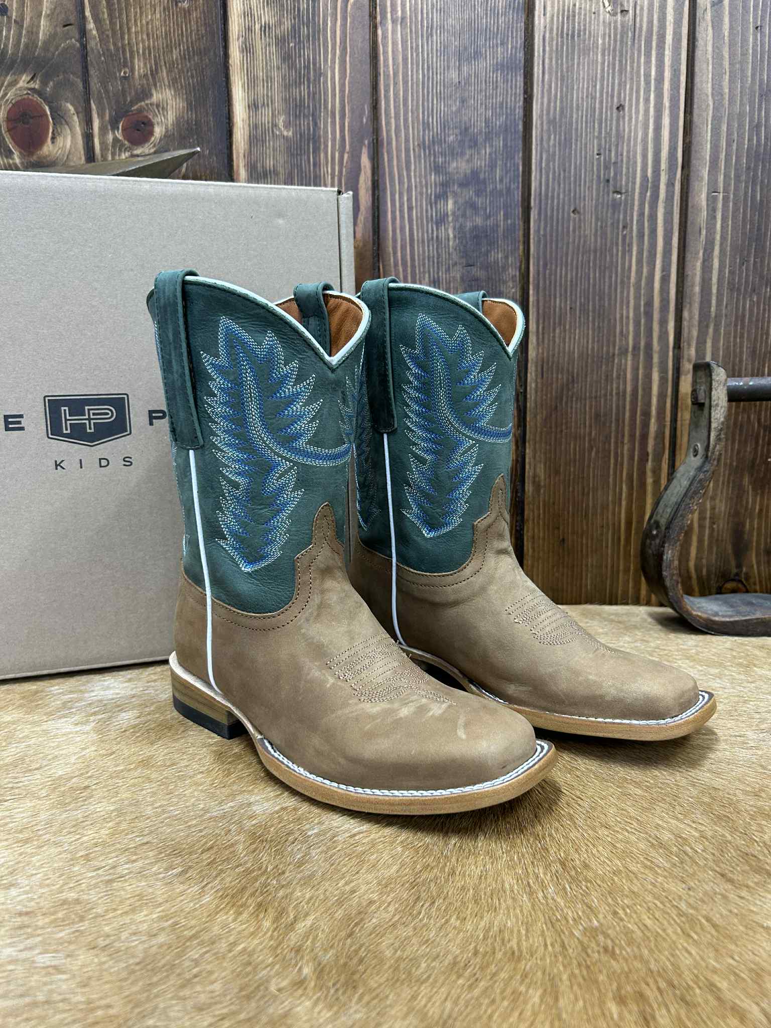 Kid's Horse Power Tan Pull Up Boot-Kids Boots-Horse Power-Lucky J Boots & More, Women's, Men's, & Kids Western Store Located in Carthage, MO