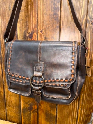 STS Chocolate Bandera Saddle Hobo Bag