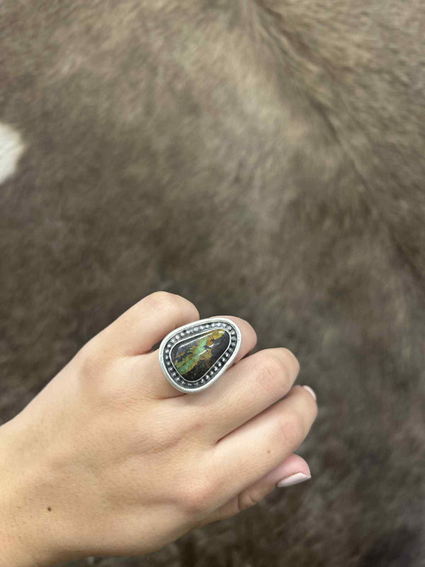 Yazmin Ring-Rings-LJ Turquoise-Lucky J Boots & More, Women's, Men's, & Kids Western Store Located in Carthage, MO