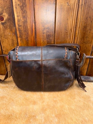 STS Chocolate Bandera Saddle Hobo Bag