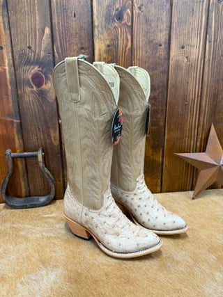 Women's Macie Bean Tan Vintage Bruciato Full Quill Ostrich Boot