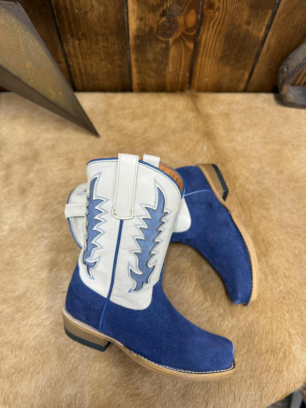 Kid's Macie Bean Blue Suede Boot-Kids Boots-Macie Bean-Lucky J Boots & More, Women's, Men's, & Kids Western Store Located in Carthage, MO