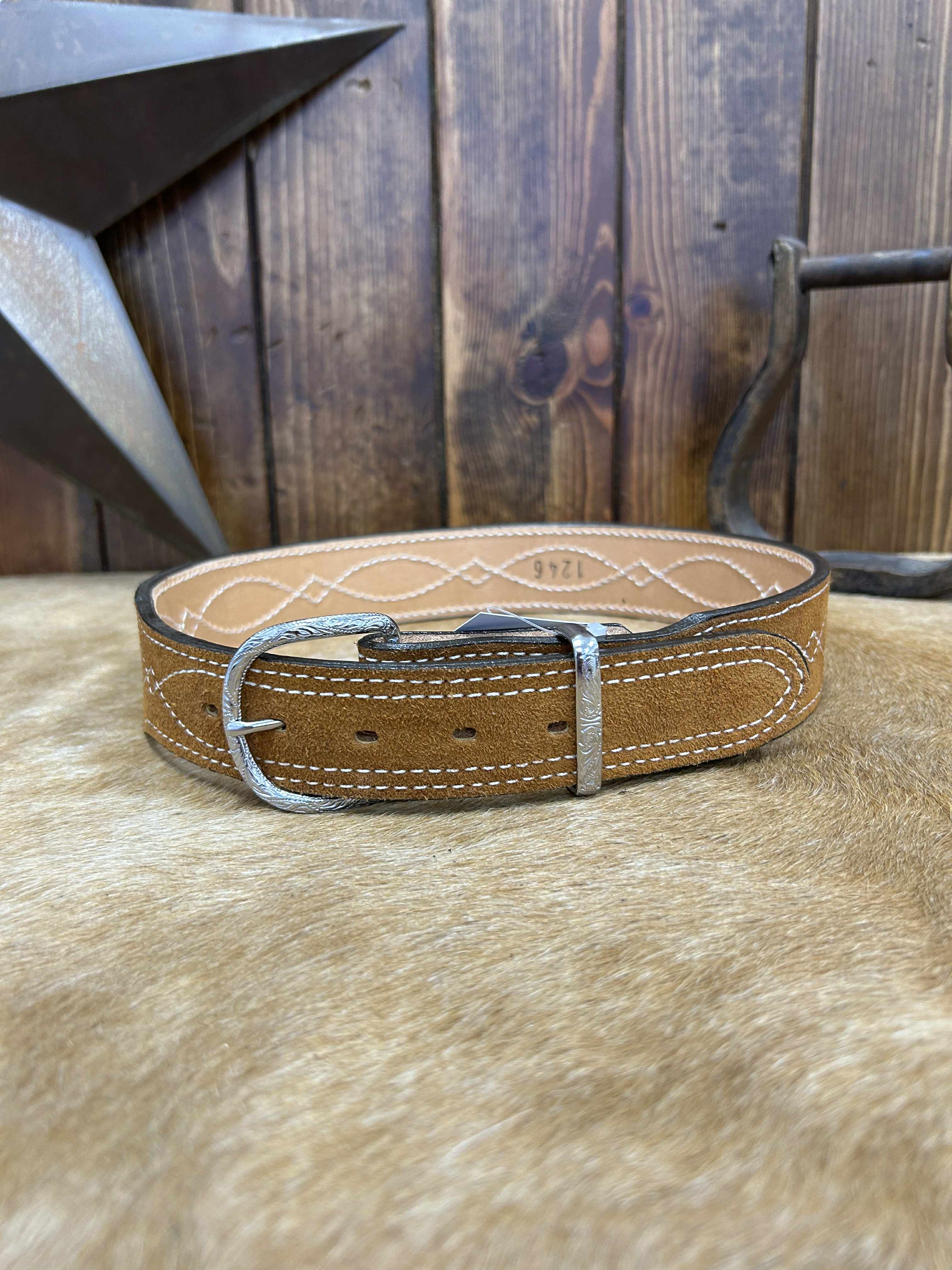 Double J Suede Tapered Belts-Belts-DOUBLE J SADDLERY-Lucky J Boots & More, Women's, Men's, & Kids Western Store Located in Carthage, MO