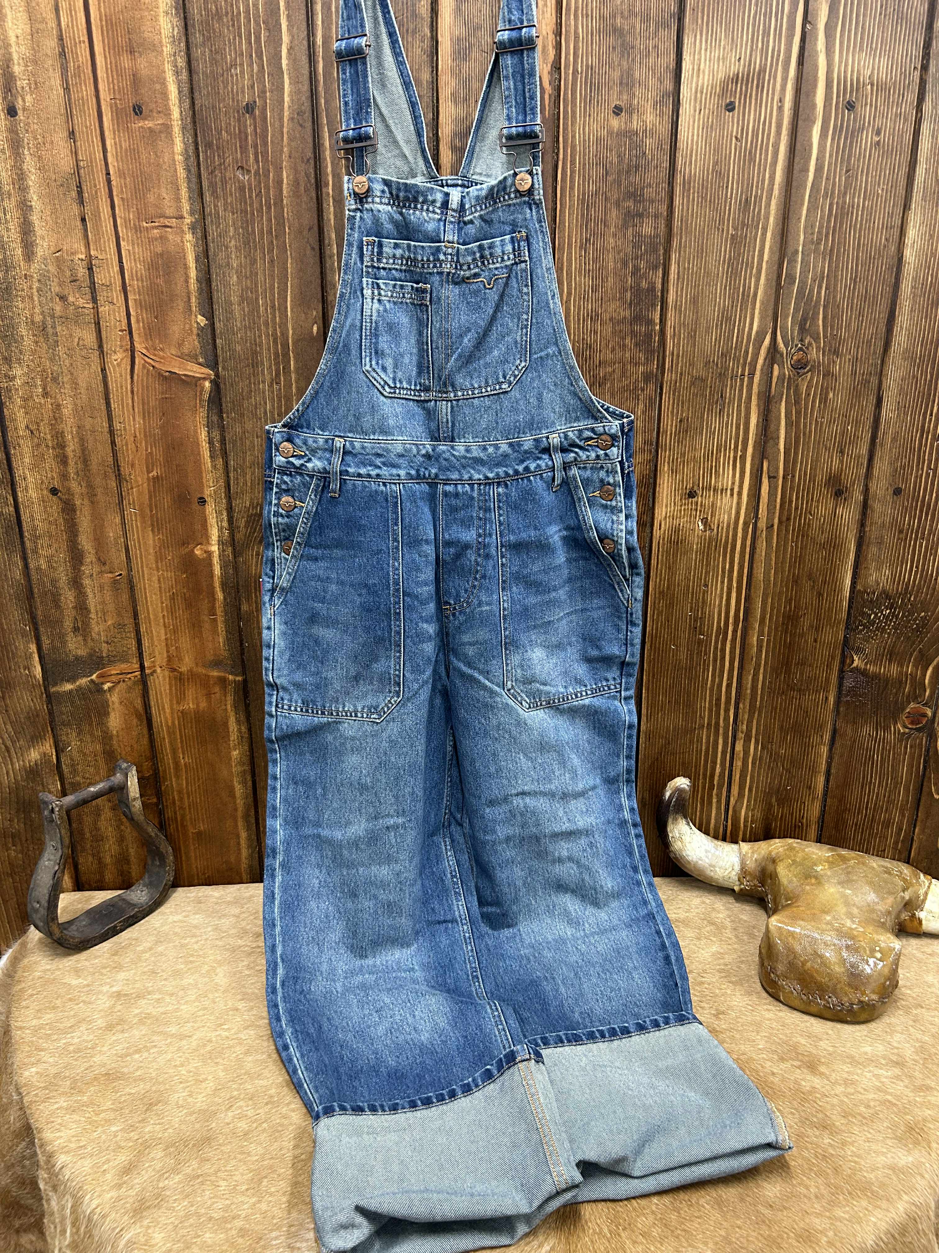 Women's Kimes Billy Dark Wash Overalls-Overalls-Kimes Ranch-Lucky J Boots & More, Women's, Men's, & Kids Western Store Located in Carthage, MO