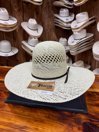 Twister Open Crown Flat 5" Brim Straw Hat