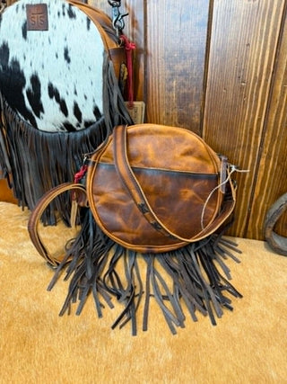 STS Guadalupe Cowhide Sage Circle Crossbody