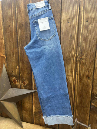 Flying Monkey Kylani High Rise Slim Wide Leg Jean-Women's Denim-Flying Monkey-Lucky J Boots & More, Women's, Men's, & Kids Western Store Located in Carthage, MO