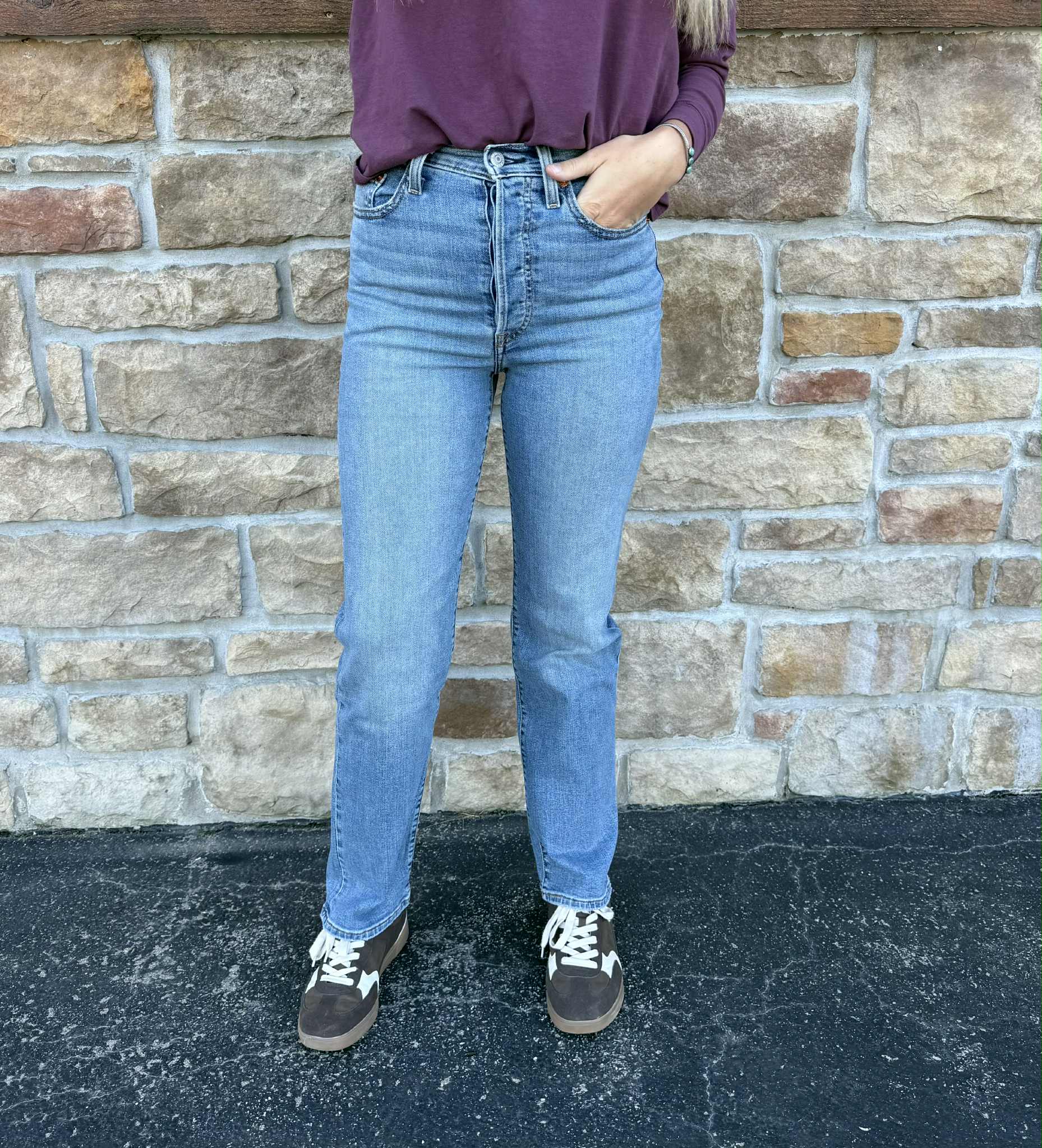 Women's Levi's Ribcage Full Length in Medium Wash Jean-Women's Denim-Levi's-Lucky J Boots & More, Women's, Men's, & Kids Western Store Located in Carthage, MO