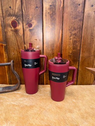 BruMate, Era Flip, Cabernet Tumbler, Leakproof Straw Cup, Insulated Drinkware, Wine Red Water Bottle, Travel Mug, BruMate Cabernet Collection