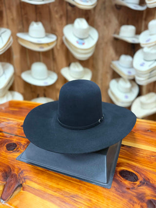 Rodeo King 10X, Black Felt Cowboy Hat, 5 Inch Brim Hat, Open Crown Felt Hat, Premium Western Headwear, Custom Shape Cowboy Hat, Rodeo King Hats