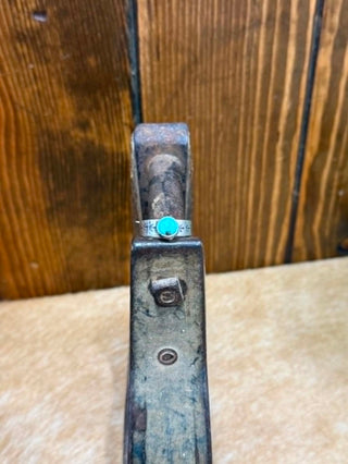 Celine Ring, Kingman Turquoise, Sterling Silver Ring, Western Jewelry, Hand-stamped Silver, Turquoise Ring, DD Stamped Jewelry, Southwestern Accessories
