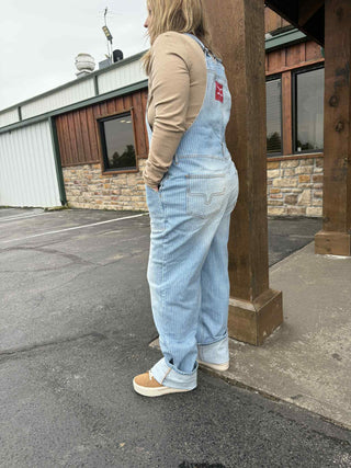 Women's Kimes Billy Pinstriped Overalls-Women's Denim-Kimes Ranch-Lucky J Boots & More, Women's, Men's, & Kids Western Store Located in Carthage, MO
