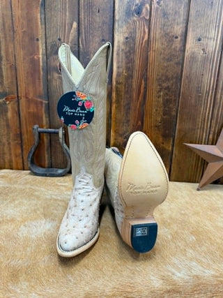 Women's Macie Bean Tan Vintage Bruciato Full Quill Ostrich Boot