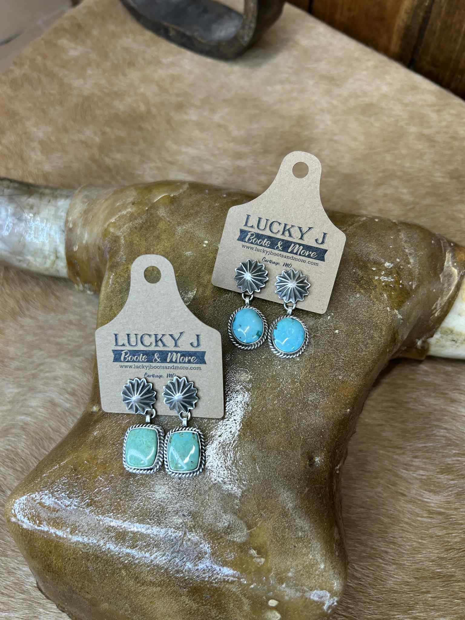 Amaris Earrings-Earrings-LJ Turquoise-Lucky J Boots & More, Women's, Men's, & Kids Western Store Located in Carthage, MO