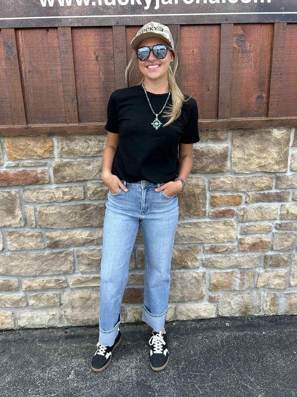 Women's Flying Monkey Elan High Rise Slim Wide Leg Jean-Women's Denim-Flying Monkey-Lucky J Boots & More, Women's, Men's, & Kids Western Store Located in Carthage, MO