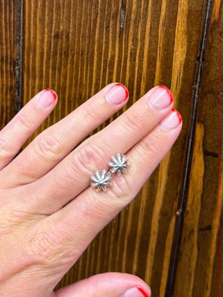 Clio earrings, sterling silver studs, starburst earrings, minimalist silver jewelry, 925 silver studs, textured earrings, everyday jewelry, gift for her.