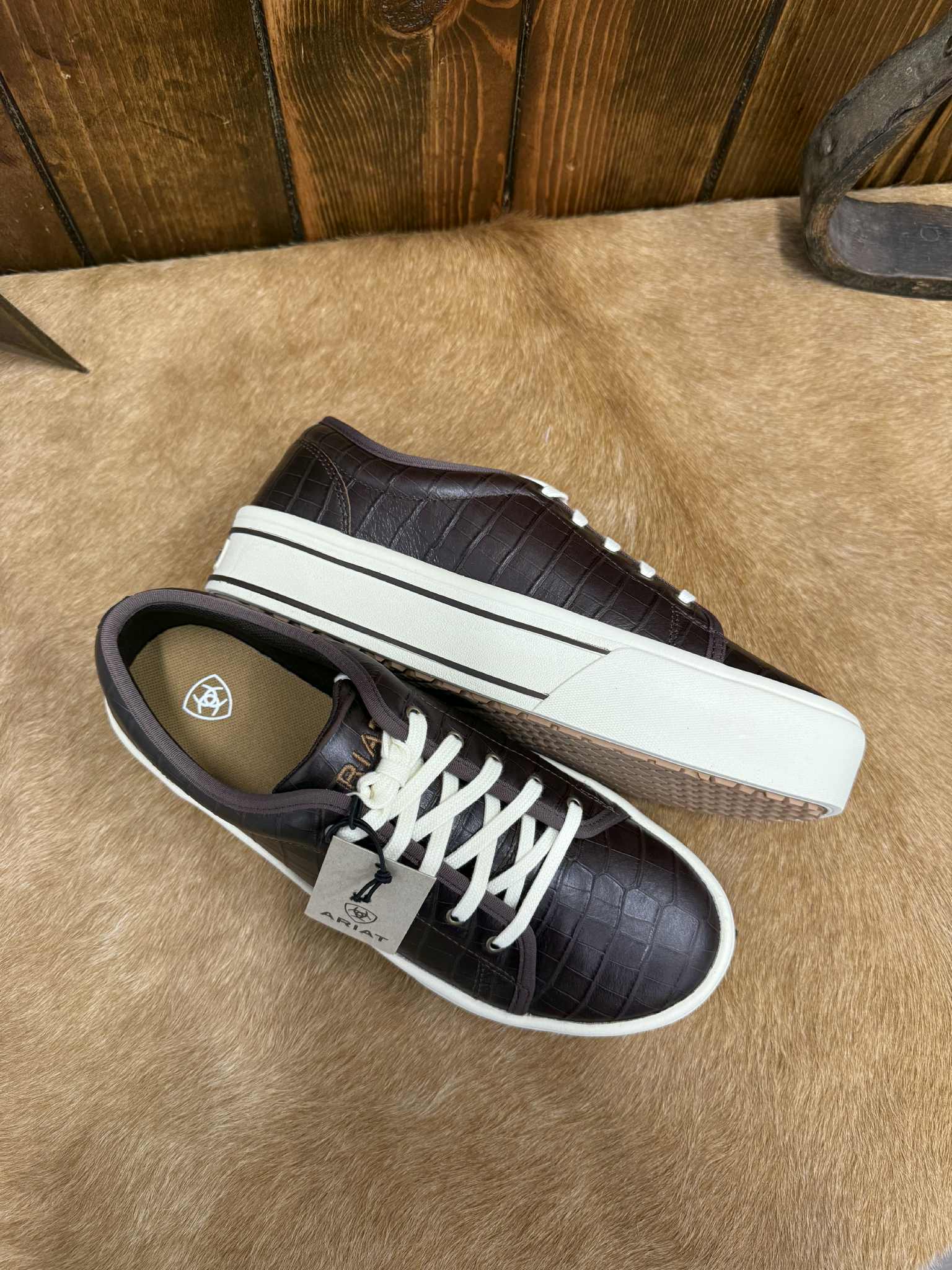 Women's Ariat Luxe Espresso Croc Print Skylar Shoes