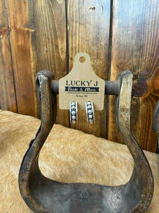 Sterling silver earrings, ball hoop earrings, beaded silver hoops, western jewelry, dainty hoops, Lucky J jewelry, Grace earrings, minimalist silver jewelry.
