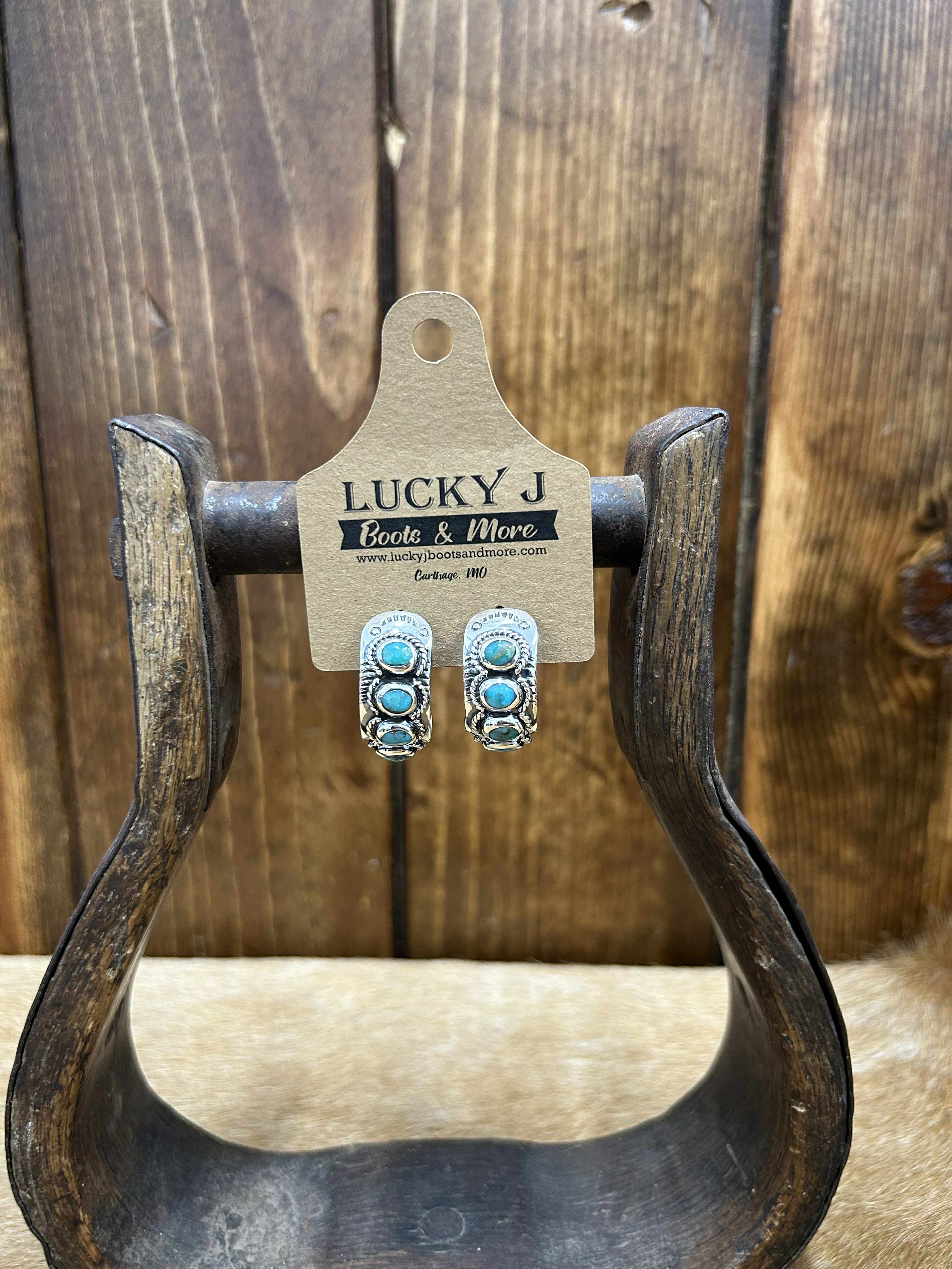 Luna Earrings-Earrings-LJ Turquoise-Lucky J Boots & More, Women's, Men's, & Kids Western Store Located in Carthage, MO